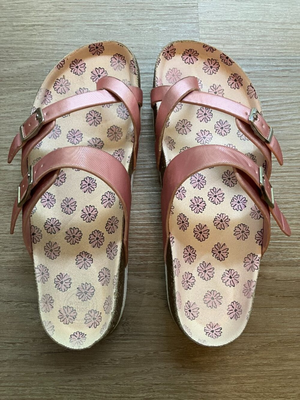 3 Wonder Nation Girls Pink Buckle Toe Sandals